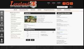 
							         Contact Us - Loveland Schools								  
							    