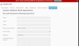 
							         Contact Us - Madison Park Apartments								  
							    