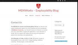 
							         Contact Us – MDXWorks – Employability Blog								  
							    
