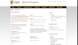 
							         Contact Us | Medicine Program - UNSW Medicine Program								  
							    
