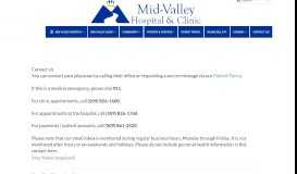 
							         Contact Us! - Mid-Valley Hospital								  
							    
