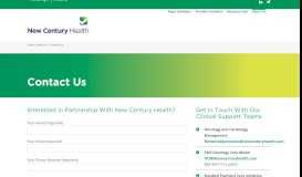 
							         Contact Us - New Century Health								  
							    