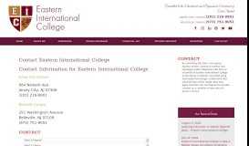 
							         Contact Us | New Jersey | Eastern International College								  
							    