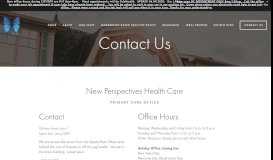 
							         Contact Us — New Perspectives Health Care								  
							    