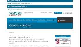 
							         Contact Us | NextCare Urgent Care								  
							    