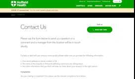 
							         Contact Us | Nuffield Health								  
							    