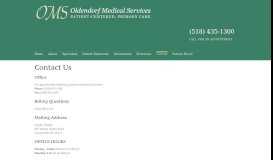 
							         Contact Us - Oldendorf Medical Services								  
							    