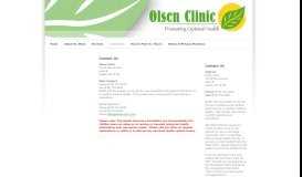 
							         Contact Us - Olsen Clinic								  
							    