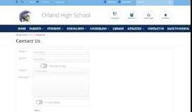 
							         Contact Us - Orland High School								  
							    