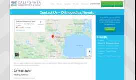 
							         Contact Us - Orthopedics, Novato - California Orthopedics & Spine								  
							    