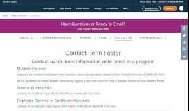 
							         Contact Us - Penn Foster Online Schools | Penn Foster								  
							    