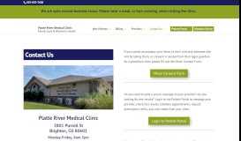 
							         Contact Us | Platte River Medical Clinic								  
							    