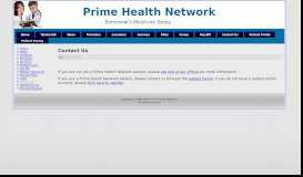 
							         Contact Us - Prime Health Network								  
							    