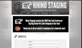 
							         Contact Us | Rhino Staging								  
							    