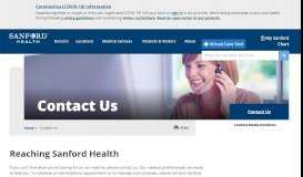 
							         Contact Us | Sanford Health								  
							    