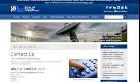 
							         Contact Us - Science and Technology Facilities Council - STFC								  
							    