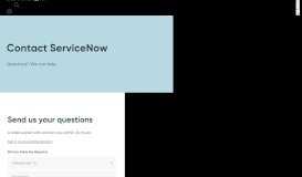 
							         Contact Us | ServiceNow								  
							    