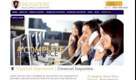 
							         Contact Us - Signature Back Office								  
							    