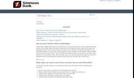 
							         Contact Us - Simmons Bank CardManager								  
							    