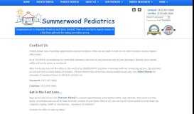 
							         Contact Us - Summerwood Pediatrics								  
							    