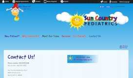 
							         Contact Us — Sun Country Pediatrics								  
							    