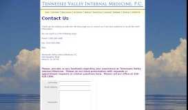 
							         Contact Us - Tennessee Valley Internal Medicine, PC								  
							    