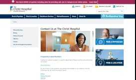 
							         Contact Us - The Christ Hospital								  
							    