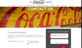 
							         Contact Us: The Coca-Cola Company								  
							    