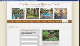 
							         Contact Us - The Gardens at Hidden Creek								  
							    