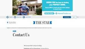 
							         Contact Us | The Star - Toronto Star								  
							    