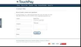 
							         Contact Us - Touchpay								  
							    