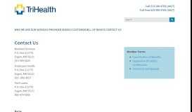 
							         Contact Us | TriHealth Benefit Solutions								  
							    