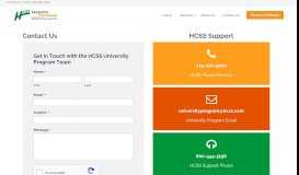 
							         Contact Us - University HCSS								  
							    