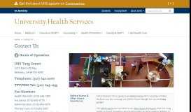 
							         Contact Us | University Health Services								  
							    