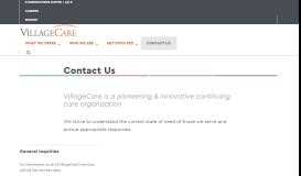 
							         Contact Us | VillageCare								  
							    