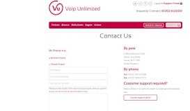 
							         Contact Us - Voip Unlimited								  
							    