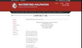 
							         Contact Us - Waterford-Halfmoon UFSD								  
							    