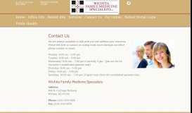 
							         Contact Us | Wichita Family Medicine Specialists | Wichita Kansas								  
							    