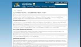 
							         Contacting the Department of Real Estate - DRE - CA.gov								  
							    