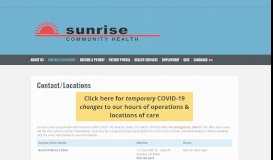 
							         Contact/Locations | Sunrise Community Health								  
							    