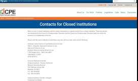 
							         Contacts for Closed Institutions - Ky. Council on Postsecondary ...								  
							    
