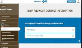 
							         Contacts for Iowa providers | Wellmark								  
							    