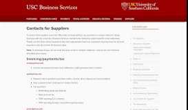 
							         Contacts for Suppliers | USC Business Services								  
							    