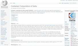 
							         Container Corporation of India - Wikipedia								  
							    