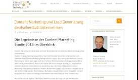 
							         Content Marketing und Lead Generierung deutscher B2B Unternehmen								  
							    