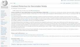 
							         Content Protection for Recordable Media - Wikipedia								  
							    