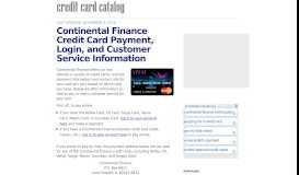 
							         Continental Finance Credit Card Payment, Login, and Customer								  
							    