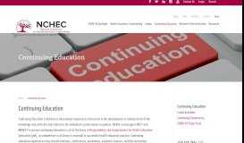 
							         Continuing Education: Pursue Your Education | NCHEC								  
							    