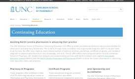 
							         Continuing Education - UNC Eshelman School of Pharmacy								  
							    