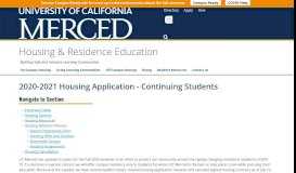 
							         Continuing Students - UC Merced | Housing and Residence Life								  
							    